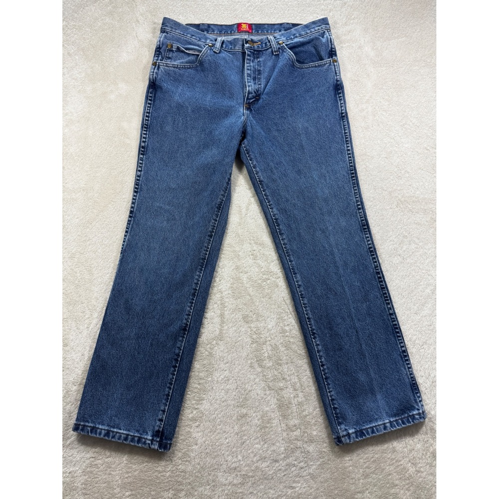 Wrangler Mens 36MWZ Slim Fit Denim Blue‎ Jeans 34x30 Meas: 34x29
